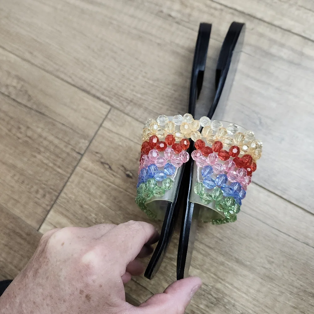 Zara Women's TRF Rainbow Beads  slip-on sandals Slide Flip Flops 37 / 6.5 - Picture 4 of 14